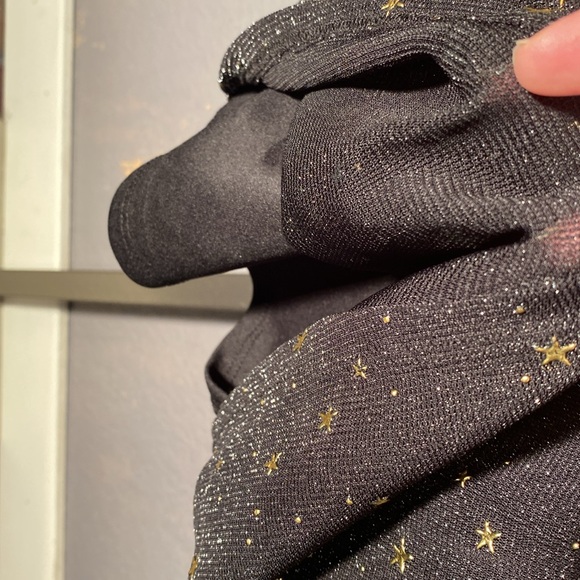 FRANCESCA’S - NWT - dress: black lined semi-sheer metallic mesh l/s w stars - XL - Picture 12 of 16